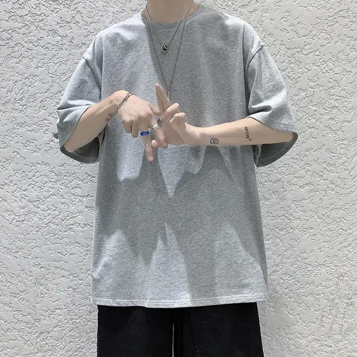 T-Shirt à Manches Courtes et Col Rond pour Homme, Vêtement en Coton, Style Hip Hop, Streetwear, Coul