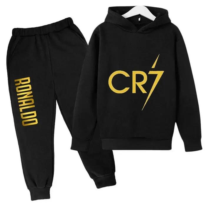 Ensemble de survêtement pour enfants Ronaldo CR7, imprimé, 2 pièces, sweat à capuche et pantalon, vê