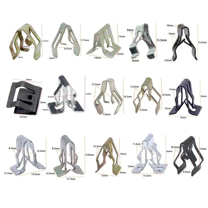 15 types de modèles de Clips métalliques, adaptés aux radios de carrosserie de voiture, tableau de b