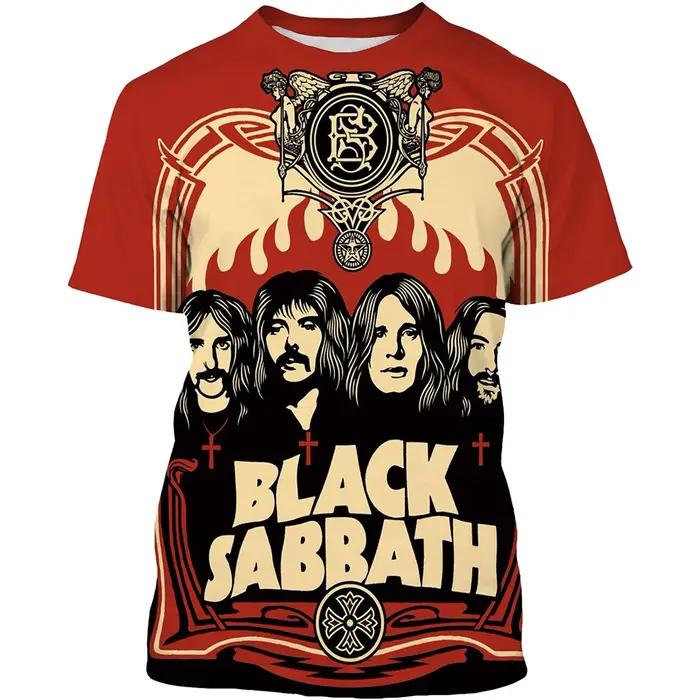 Été nouveau à la mode Black Sabbath hommes 3D imprimé T-shirt Hip Hop décontracté Cool à manches cou
