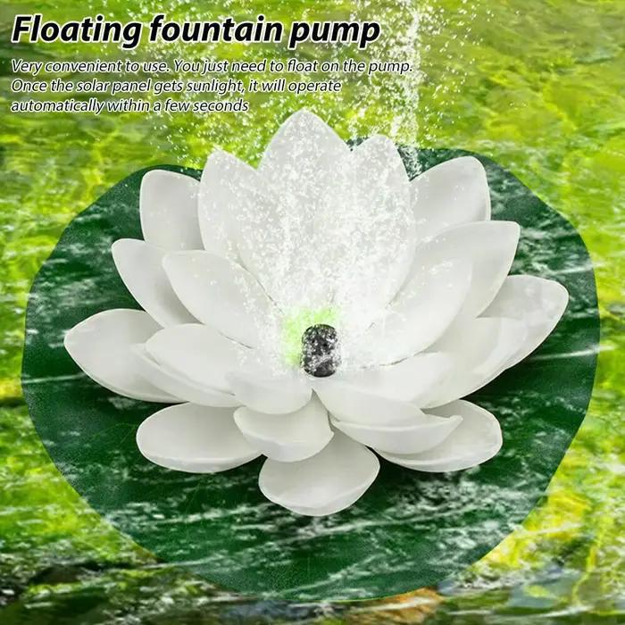 Mini fontaine à eau solaire flottante en forme de Lotus, décoration d'étang, cascade, bain d'oiseaux