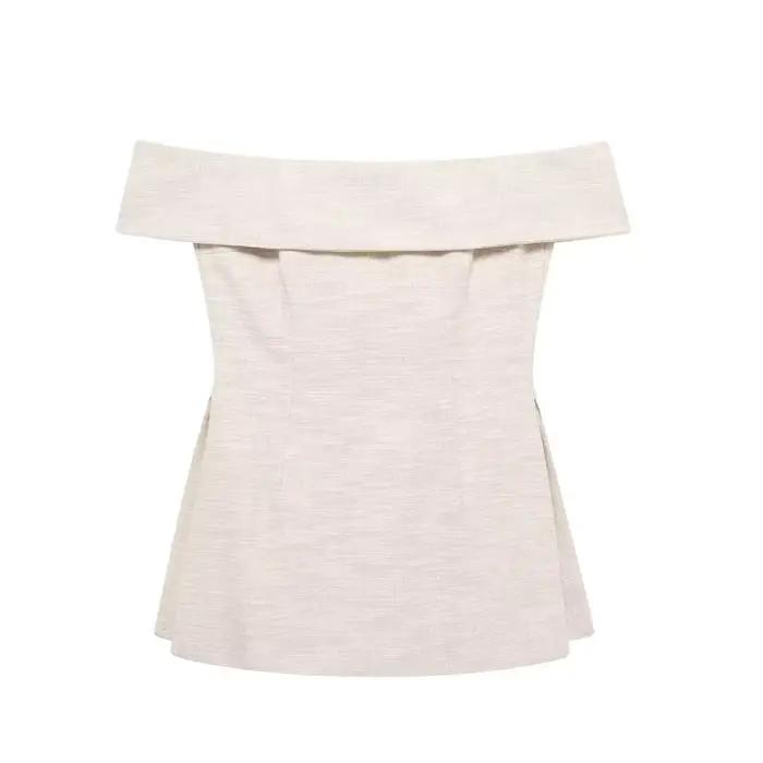 DUOPERI femmes mode 2 pièces ensembles kaki dos nu fermeture éclair hauts Corset et pantalons à jamb