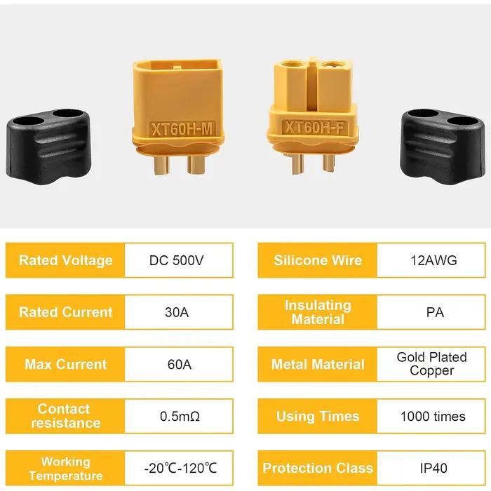 5/10 paires de connecteurs XT60H avec boîtier de gaine, prise femelle/mâle XT60 pour batterie RC Lip