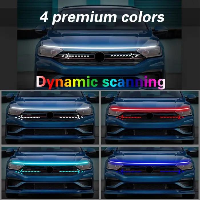 Feu antibrouillard avant de voiture, étanche, Flexible, avec balayage de démarrage, lampe LED univer
