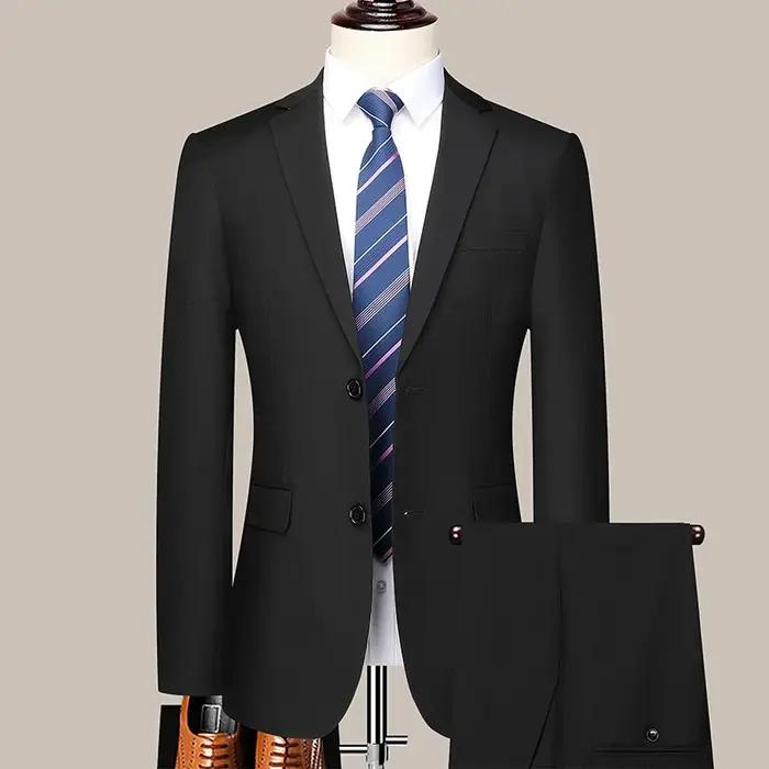 Costume (Blazer + Pantalon) Homme – Décontracté, Formel, Affaires, Élégant, Couleur Unie, Pour Toute