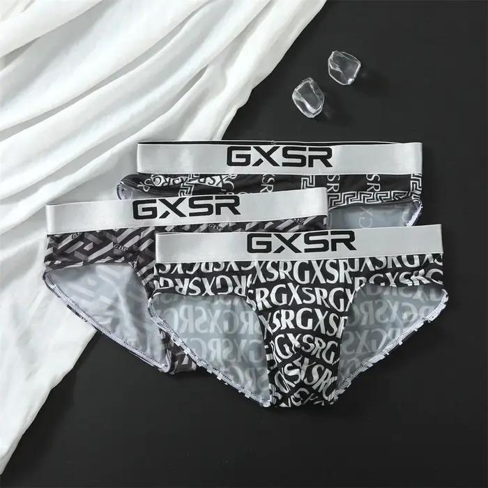 GXSR – pantalon ample en soie glacée pour hommes, tendance, motif u convexe, élastique, respirant, c