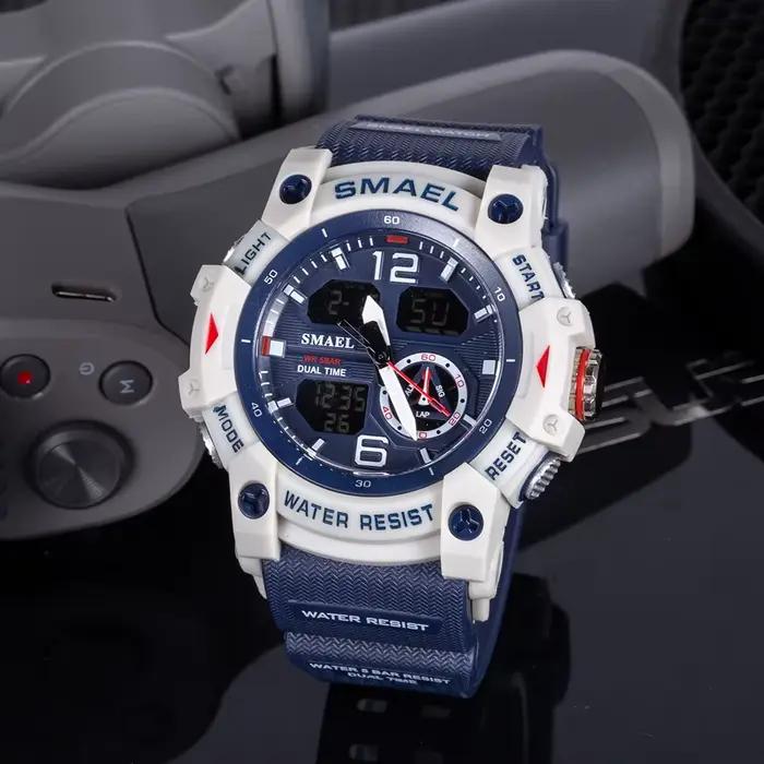 SMAEL-Montre-bracelet de sport militaire pour homme, chronomètre d'alarme, rétroéclairage numérique