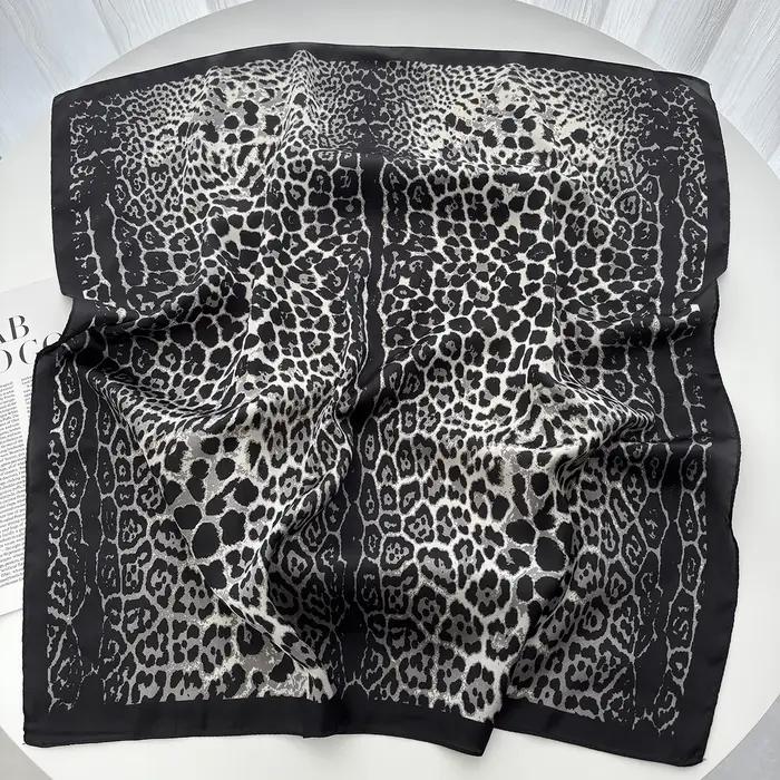 Foulard de cou en Satin imprimé Floral pour femme, Foulard carré pour cheveux, bandeau, châles, Band