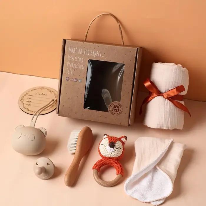 Ensemble de serviettes de bain et de sucette pour bébé, cartes ATA Lestone de pleine lune, anneau en