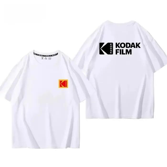 T-shirt Homme Tendance 2026 Kodak en Coton Imprimé Style Rétro pour Loisirs Décontractés et Streetwe