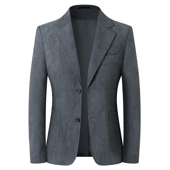Blazer Hombre haute qualité hommes à la mode veste en velours côtelé affaires décontracté Banquet So