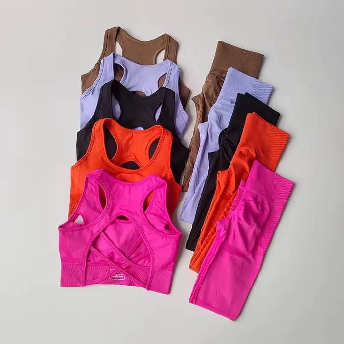 Survêtement pour femmes, combinaison de Fitness, ensembles de Yoga, vêtements de sport, soutien-gorg