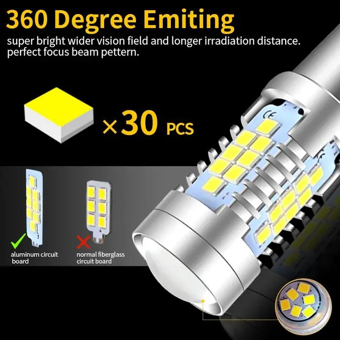 2 pièces LED feux diurnes DRL ampoule lampe Canbus sans erreur P21/5W 1157 BAY15D pour Peugeot 408 3