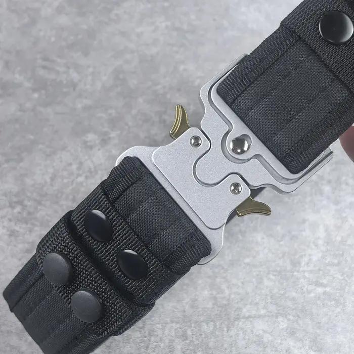 Ceinture tactique en métal Velcro, alpinisme en plein air, Camping, ceinture d'entraînement militair