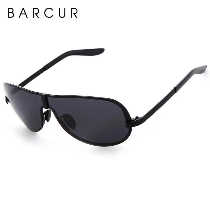 Lunettes de soleil noires polarisées BARCUR lunettes jaunes sans monture hommes conduite Vision noct