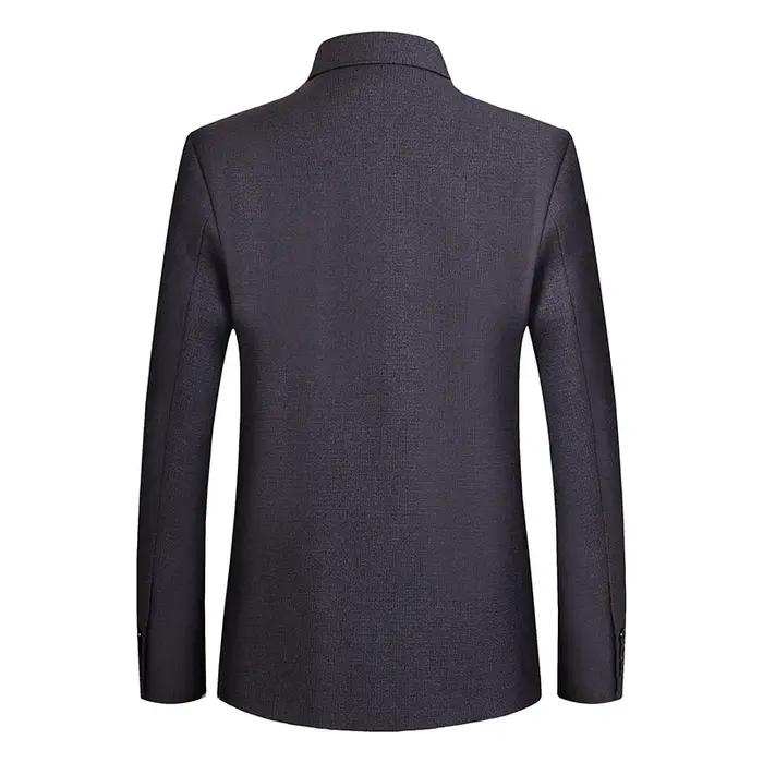 Veste de costume Mao pour hommes, tunique chinoise imbibée, blazer à col à ailes mandarin masculin,