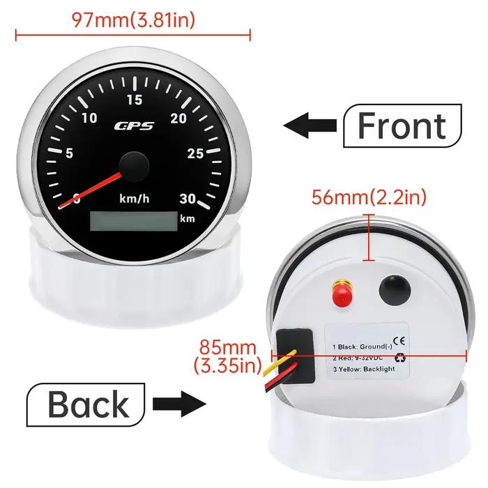 Jauge de compteur de vitesse GPS pour moto, bateau marin, camion, compteur de vitesse, antenne GPS,