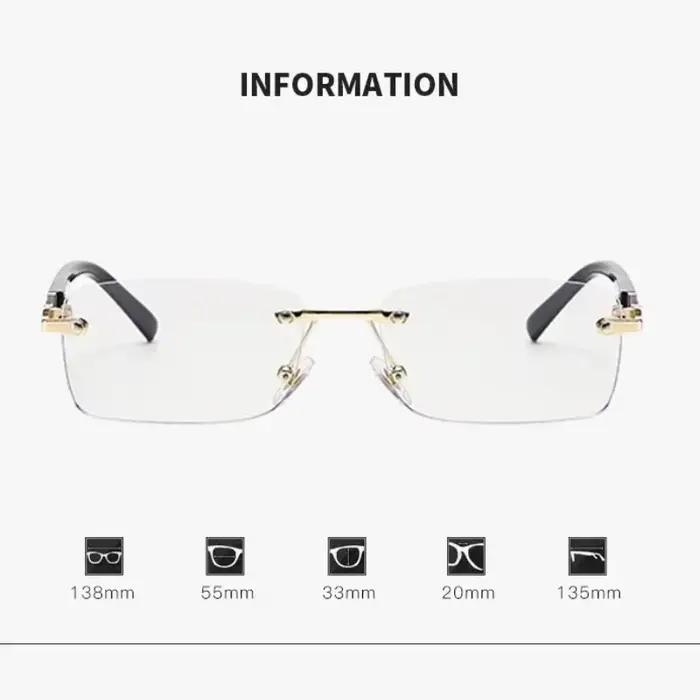 Lunettes de myopie photochromiques carrées sans bords pour hommes et femmes, Anti-UV, pour myopie, r