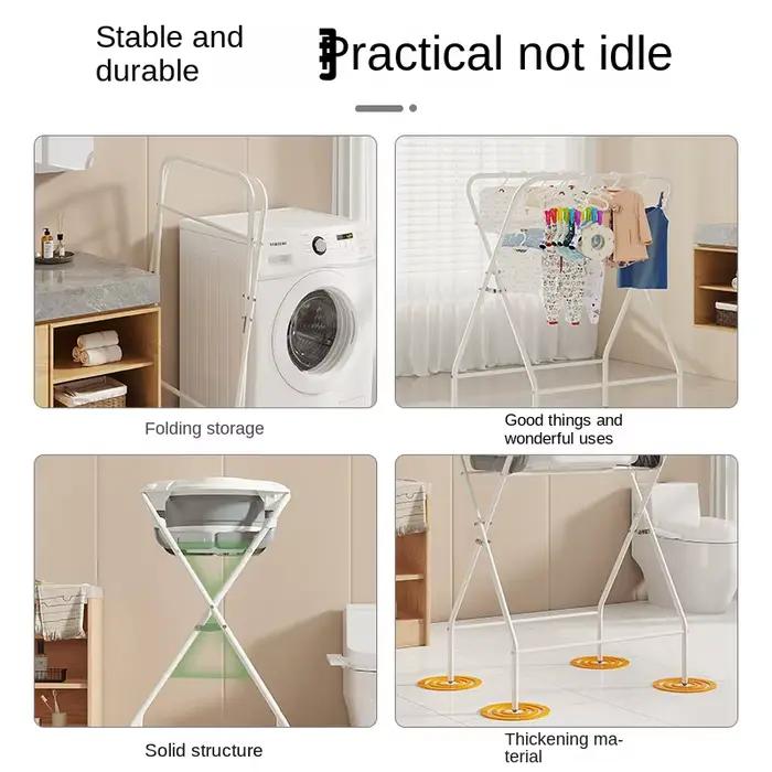Baignoire pour bébé avec support et ensemble thermosensible, support de baignoire pliable avec capac