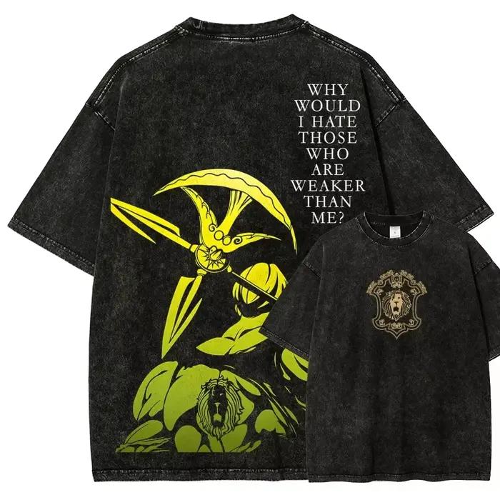 T-shirt imprimé graphique Escanor des sept péchés capitaux, style anime japonais, pour hommes et fem
