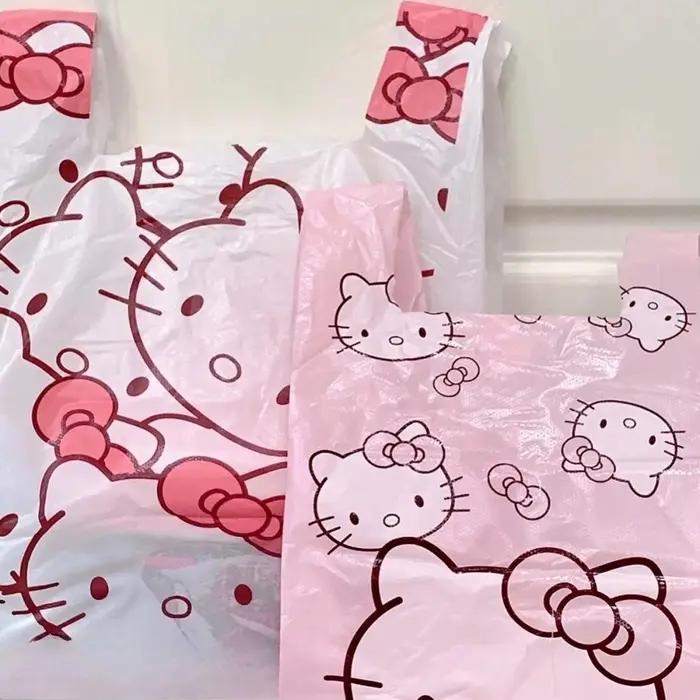Sac de gilet sac en plastique sac fourre-tout rose sac de rangement sac poubelle ménage mignon dessi
