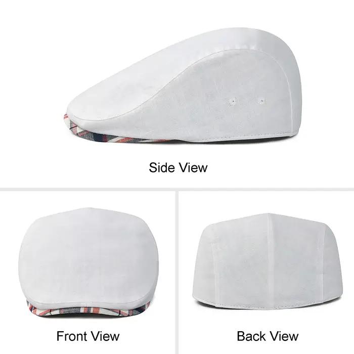 Casquette plate en lin 100 % pour homme JGNGOUL, style Gatsby, pour l'été, conduite, décontractée, f