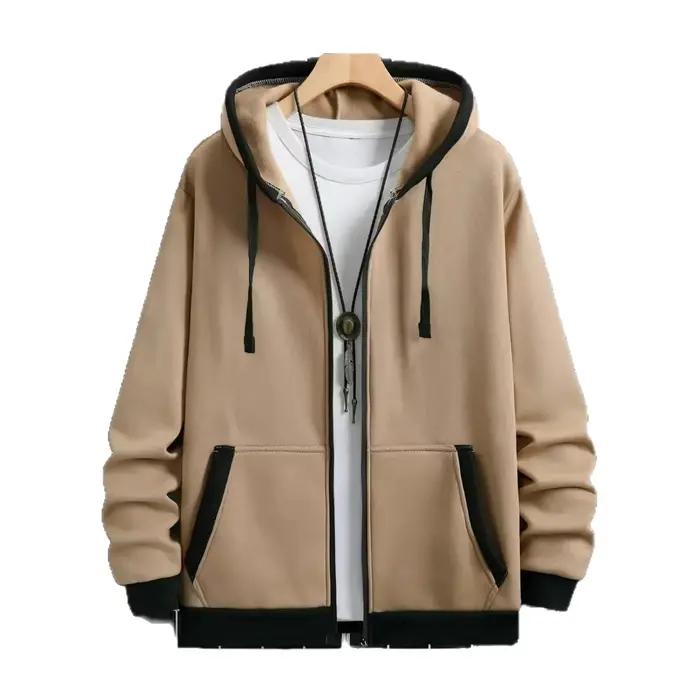 Cardigan épais à capuche et fermeture éclair pour homme, vêtement d'extérieur décontracté, sweat-shi