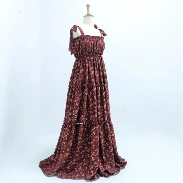 Robe de photographie pour femmes, élégante, en tissu de coton imprimé, Camisole, robes de photograph