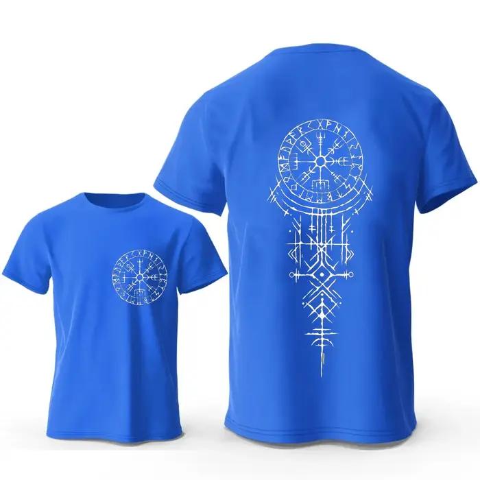 Viking runique boussole graphique T-shirts drôle voyage T-shirts à manches courtes hauts mode décont