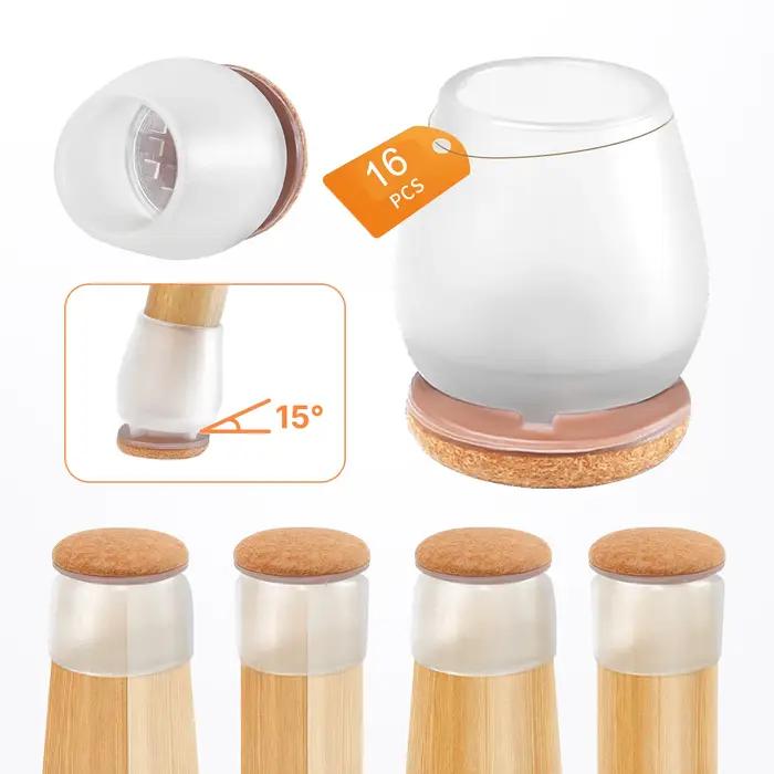 Protecteurs de sol pour pieds de chaise, 16 pièces, avec coussinets en feutre épais, couvre-pieds de