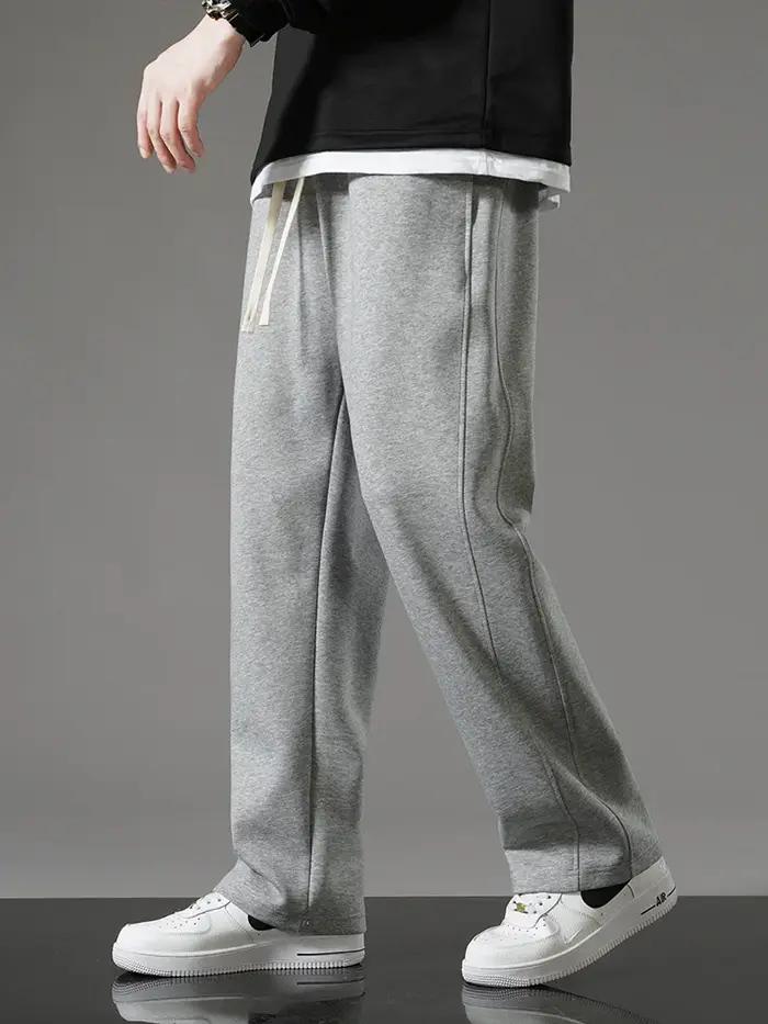 Printemps automne hommes pantalons de survêtement mode coréenne vêtements de sport cordon jambe larg