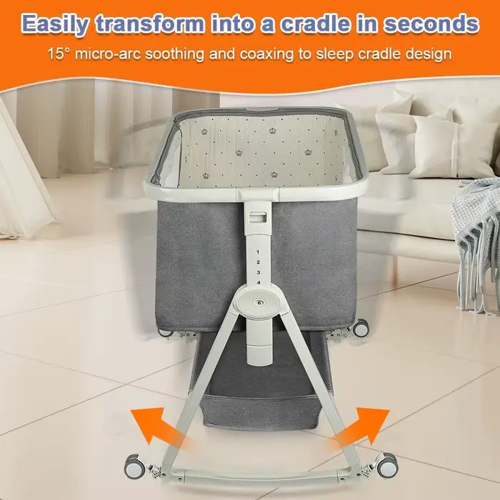 Lit Bébé Indépendant, Cododo avec Matelas, Co-Sleeping, du Nouveau-né à 25 kg. Hauteur et Inclinaiso