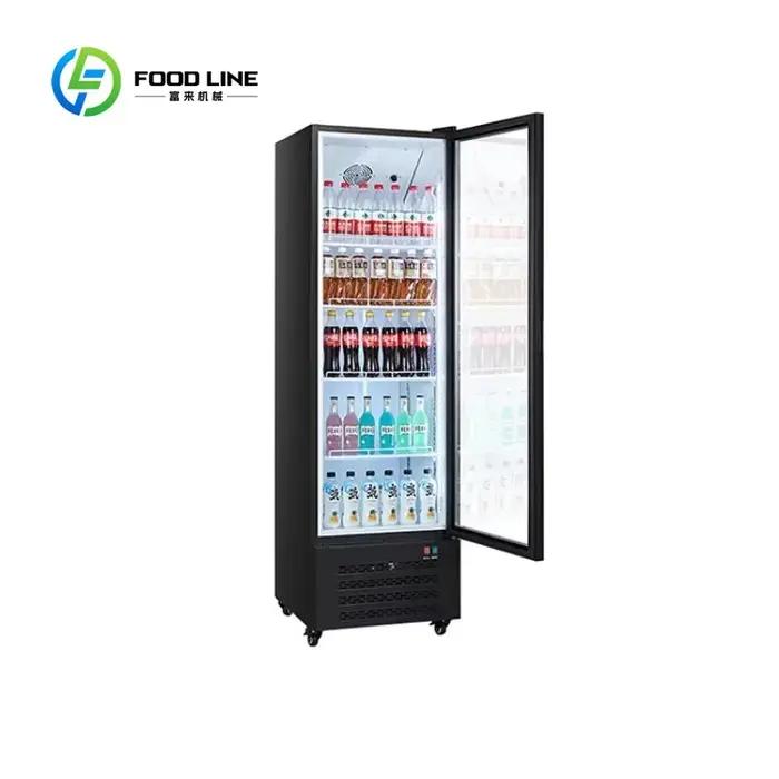 Réfrigérateur vertical à porte vitrée commerciale personnalisé, refroidissement efficace, grand espa