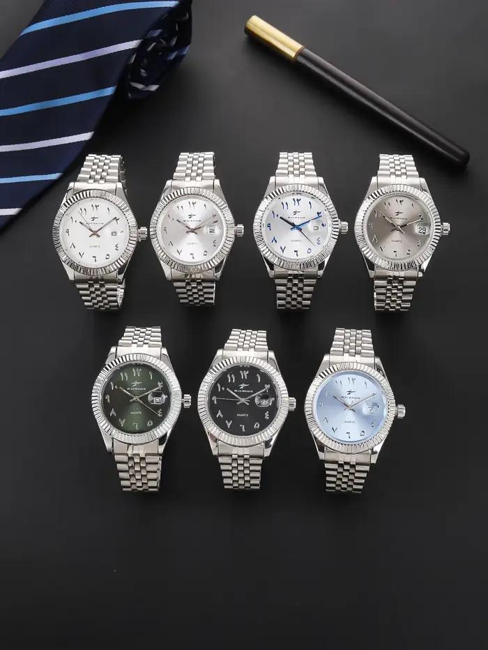 Montres à quartz en acier inoxydable pour hommes, montres-bracelets décontractées pour hommes, horlo