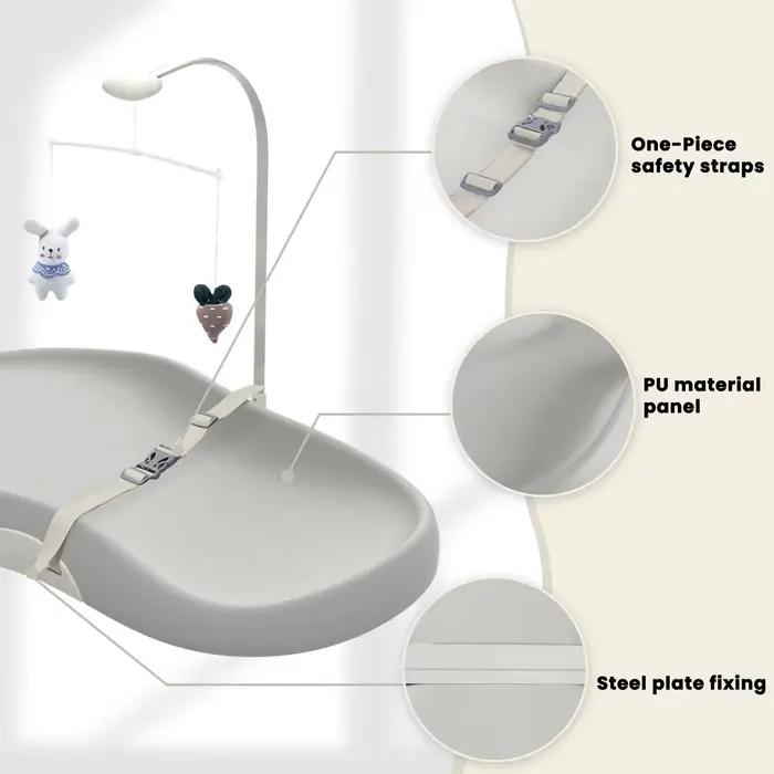 Matelas à langer profilé de style pépinière – Conception nettoyante et antidérapante pour les tables