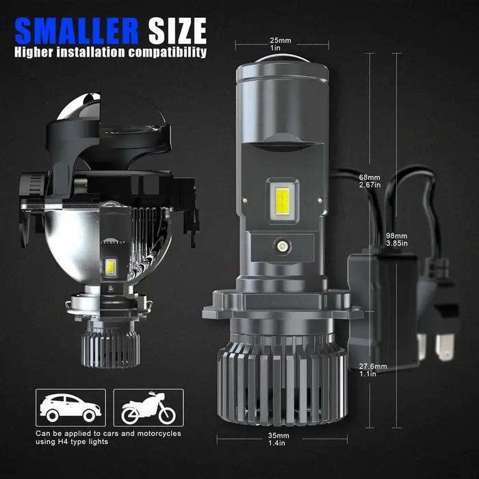 100W H4 LED projecteur Mini voiture phares ampoules bi-led Mini lentille projecteur lentilles H4 pha