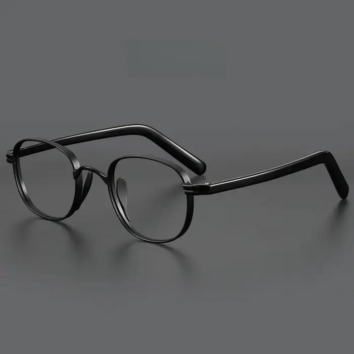 YIMARUILI mode tendance acétate titane lunettes rétro rond à large bord conception optique Prescript