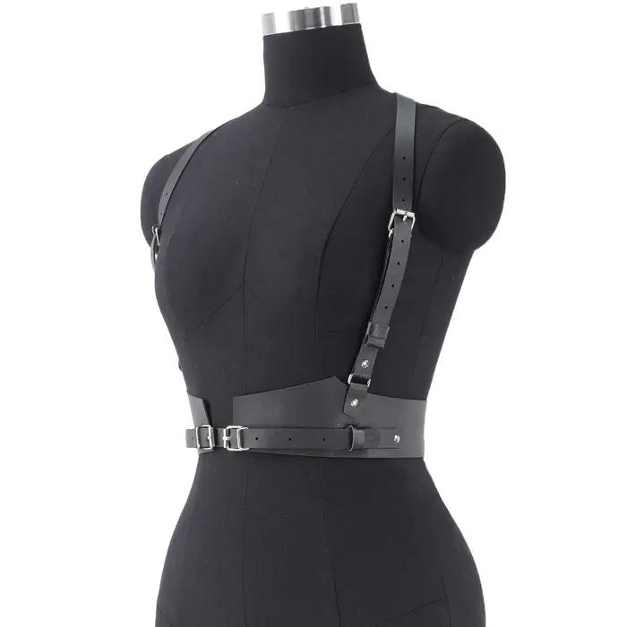 Ceinture décorative Punk pour femmes, Style de rue, ceinture à bretelles réglable, harnais Corset, a