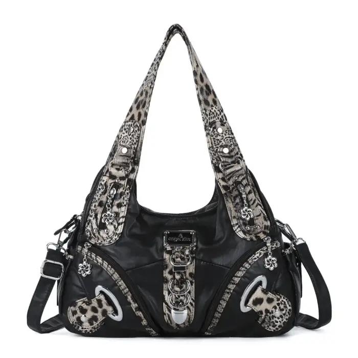 Sac à main pour femme Angel Kiss, grand sac à bandoulière pour femme, imprimé léopard, sac fourre-to