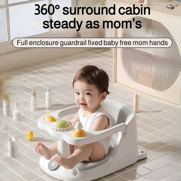 Siège de bain pour bébé assis avec tasse de rinçage antidérapant confortable pour bébés de 6 mois et plus bains pour enfants occasions spéciales