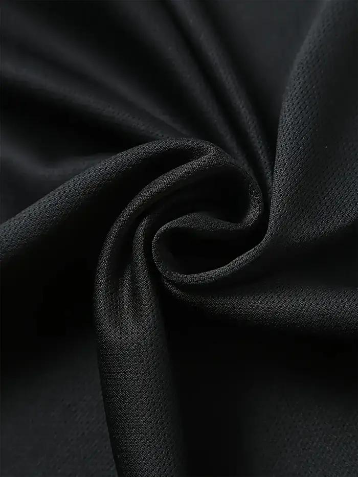 Gilet de sport noir pour hommes, 5 pièces, col rond respirant, tissu légèrement élastique, couleur P