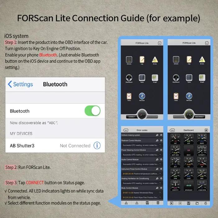 Vgate vLinker ineau ELM327 FORScan pour Ford Scan, outil de diagnostic de voiture OBD2, EAU automati