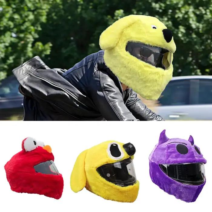 Housses de casque de moto, couverture de protection complète, en peluche, dessins animés amusants, p