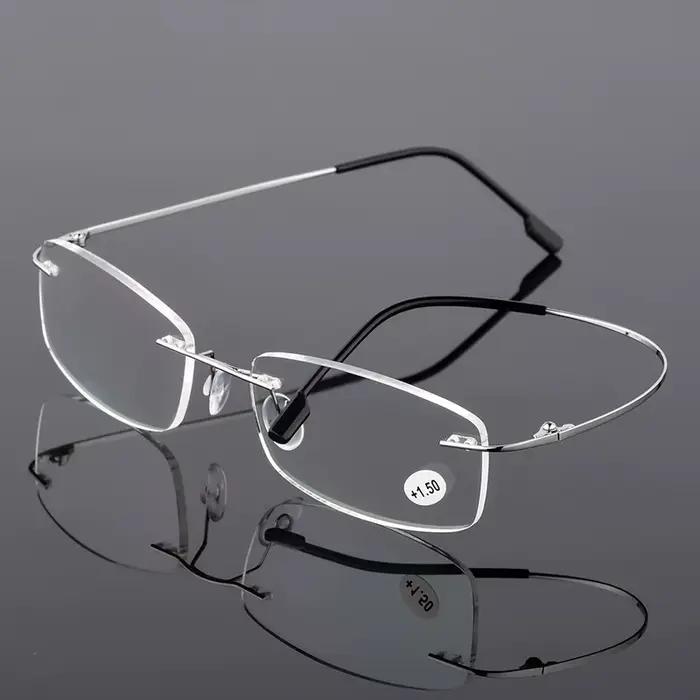 Lunettes de lecture sans monture en titane à mémoire de forme pour hommes et femmes, ultralégères, p