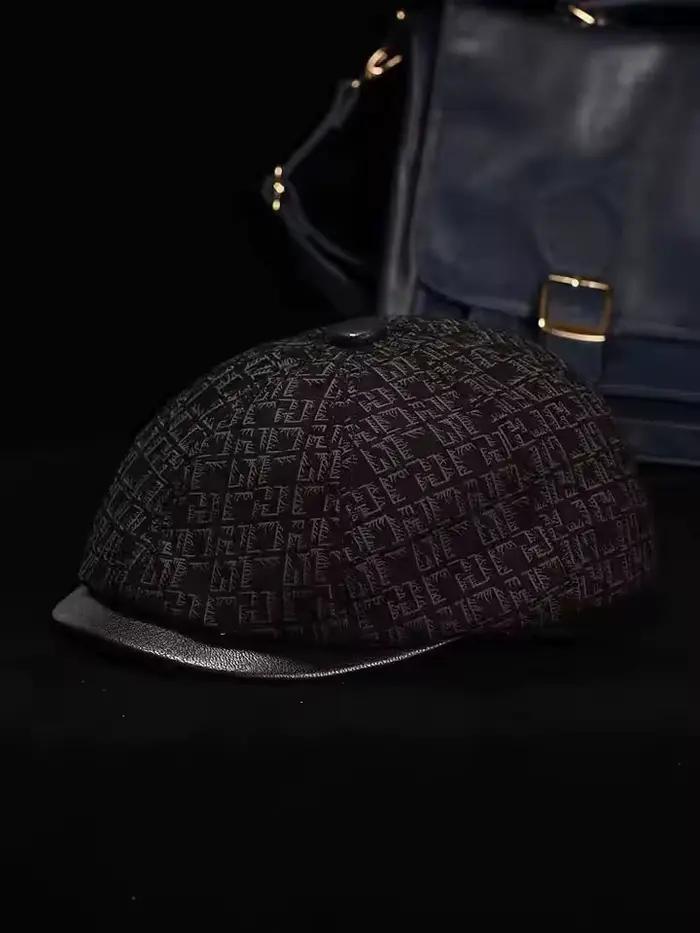 Nouveau chapeau Boina en cuir véritable daim mat béret en peau de mouton chaud hiver coton hommes re