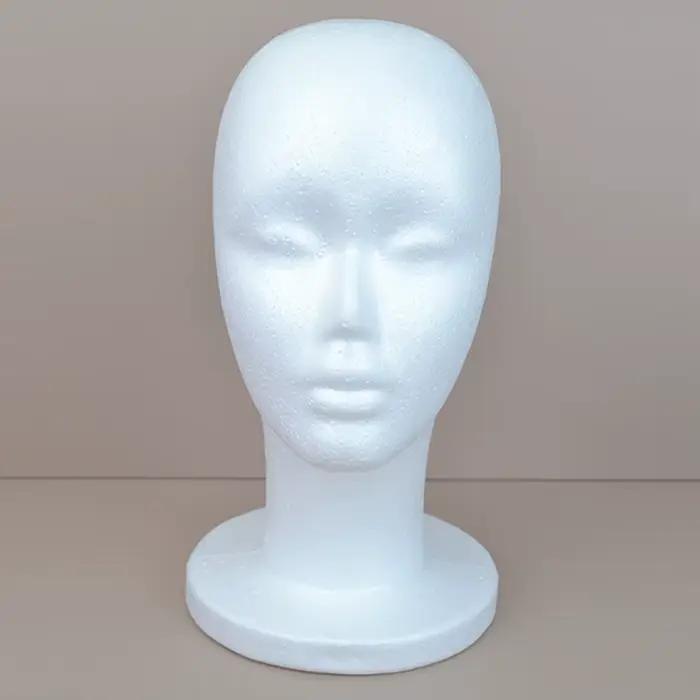 Tête de Mannequin femme, chapeau en mousse de polystyrène, présentoir de lunettes, présentoir de per