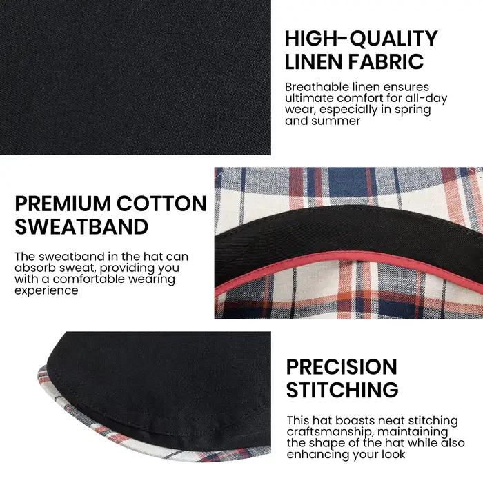 Jangoul hommes casquette plate doux Vintage lin chapeaux décontracté rétro gavroche chapeau béret pour homme conduite Iv