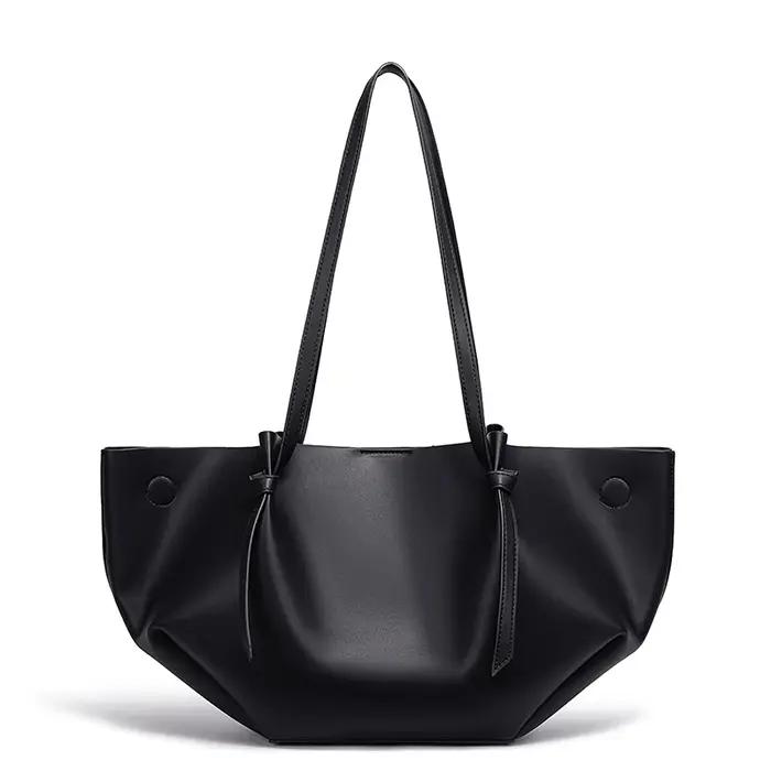 Sac fourre-tout pour femme de grande capacité, sac à main à bandoulière plissé doux avec un petit sa