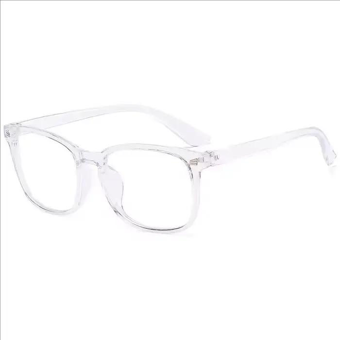 Lunettes à lentilles transparentes carrées minimalistes, barrière de lumière bleue, adaptées à un us