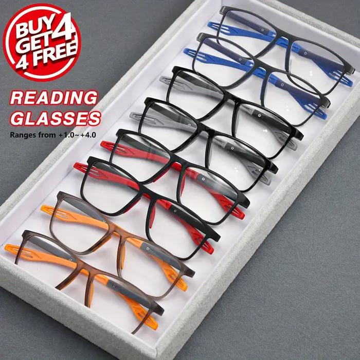 Lunettes de sport presbytie, 8 pièces, miroir antidérapant, conception de jambe, lunettes de lecture